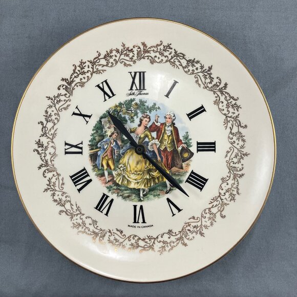 Vintage French Aristocrat Seth Thomas Wall Clock Plate Battery Operated WORKS - Picture 3 of 3